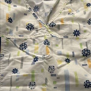 Floral and Geometric Patterned Scrub top
